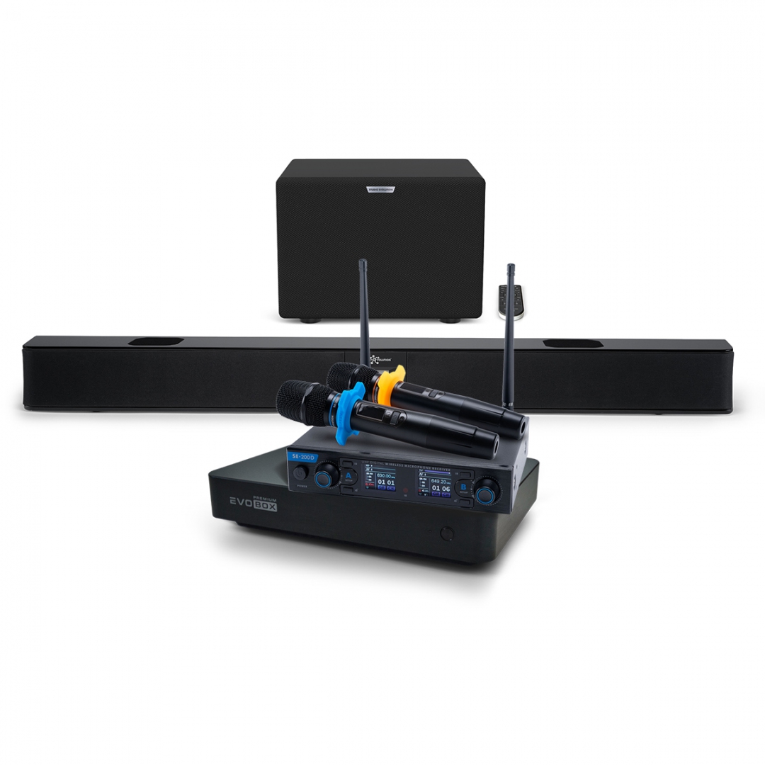 Hi-End караоке-система EVOBOX Premium + EvoSoundBar (саундбар с караоке) в Агидели